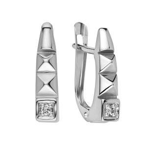 Серьги серебряные с бриллиантами