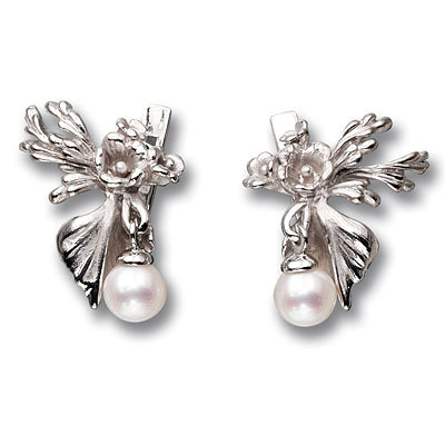 Серьги из серебра 925 пробы с жемчугом 1
