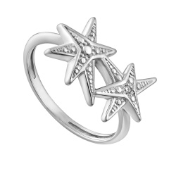 Кольцо серебряное "Звезды" с бриллиантом
