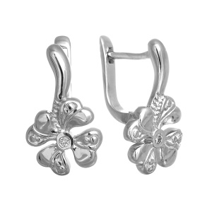 Серьги серебряные с бриллиантами