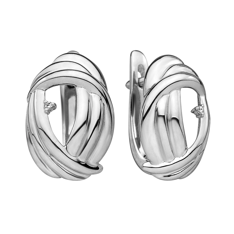 Серьги из серебра 925 пробы с бриллиантами 1