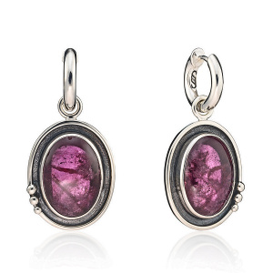Серьги из серебра 925 пробы с турмалином