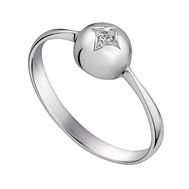Кольцо серебряное "Сфера" с бриллиантом