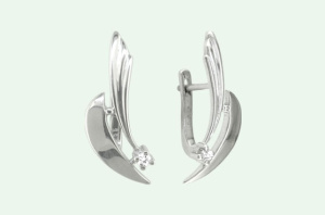 Серьги серебряные с бриллиантами