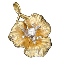 Подвеска золотая "Цветок" с бриллиантами