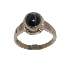 Кольцо серебряное с звездчатым сапфиром