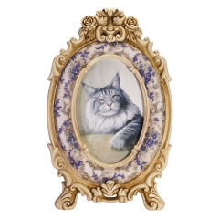 Котик в керамической рамке Картина