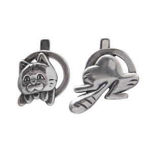 Серьги серебряные "Котенок"