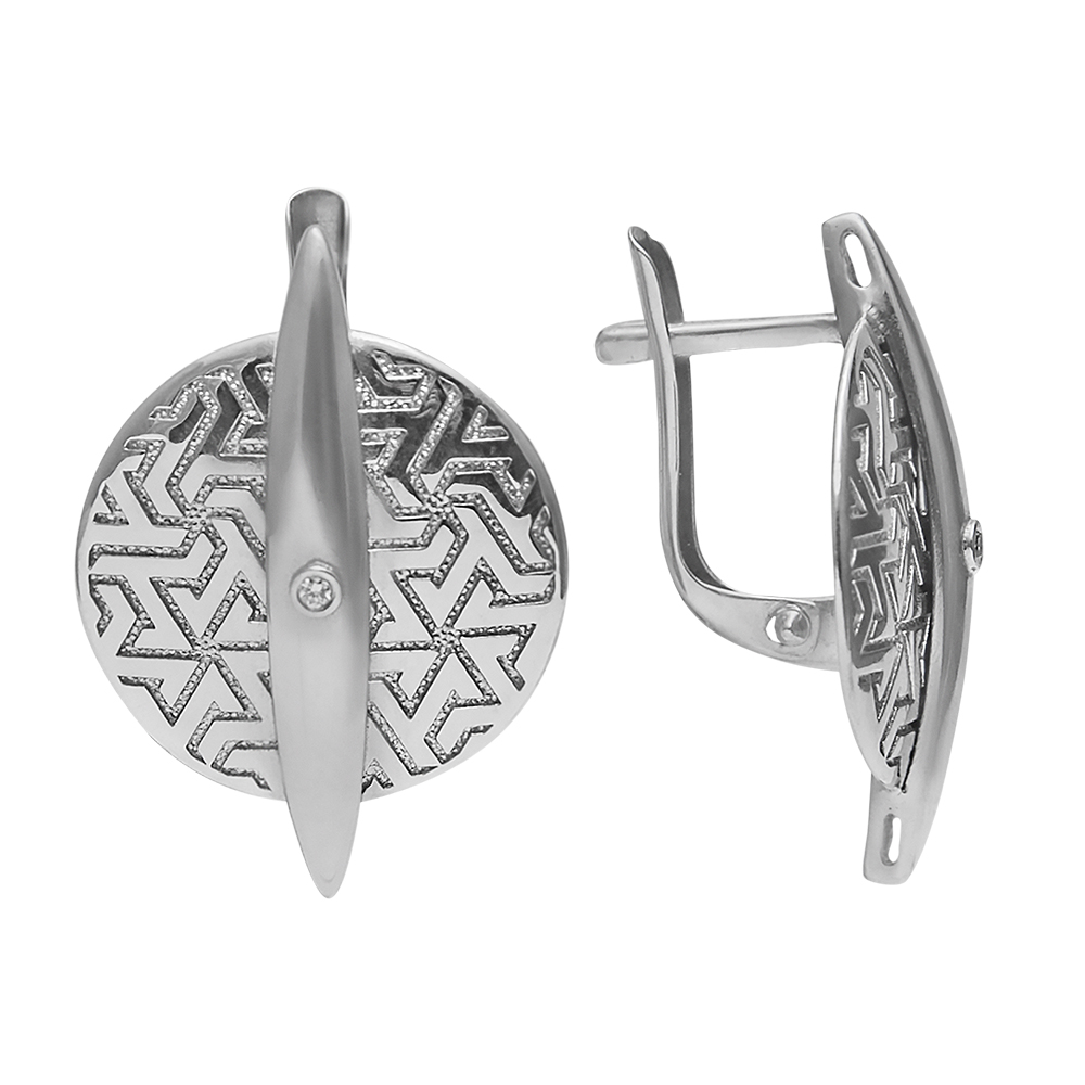 Серьги из серебра 925 пробы с бриллиантами 1